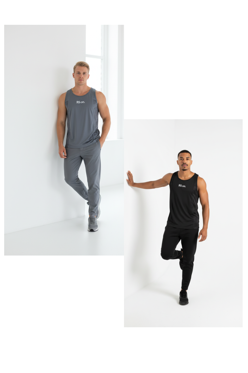 Movra Tanktop - 2 Pack / Black & Light Blue-Grey